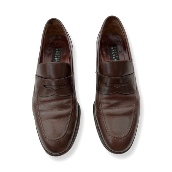 Fratelli Rossetti brown leather men loafers size 7.5 main image 4